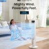 DREO Tower Fan for Bedroom, 90° Oscillating Standing Fans for Room with 4 Speeds, 3 Modes, 28dB Quiet for Sleep, 26ft/s Velocity, 8H Timer, Remote, Living Room, Office, Home, White