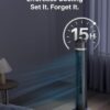 PELONIS 40 inch Bladeless Tower Fan for Bedroom, Standing Fan with Remote Control, 26ft/s, 90° Oscillation, 3 Speed Settings, 27 Db, 3 Modes, 15-Hour Timer, LED Display, Fan that Blows Cold Air, Grey