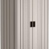 Suncast Tall Storage Cabinet for Garage Organization - 72" Freestanding Utility Closet with Shelving for Garden Supplies, Paint Cans & Outdoor Tools, Multi-Wall Resin Construction, Platinum