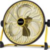 Geek Aire Rechargeable Outdoor High Velocity Camping Floor Fan, 16” Portable Battery Operated Fan with Metal Blade for Garage Camping Gear Accessories