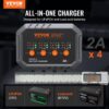 VEVOR Smart Battery Charger, 2A x 4, LiFePO4 Lead-Acid (AGM/Gel/SLA) Car Battery Charger, Fully-Automatic Charger Maintainer Desulfator for Boat Motorcycle Lawn Mower Golf Cart Marine Deep Cycle