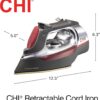 CHI Steam Iron for Clothes with Vertical Steam Burst, Professional Grade, Titanium Ceramic Soleplate, 400+ Steam Holes, 1700 Watts, 3-Way Auto Shutoff, 8' Cord CHI Steam Iron for Clothes with Vertical Steam Burst, Professional Grade, Titanium Ceramic Soleplate, 400+ Steam Holes, 1700 Watts, 3-Way Auto Shutoff, 8' Cord