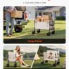 VEVOR 3-in-1 550lbs/220L Large Collapsible Folding Wagon, Convert to Bench, Foldable Beach Wagon with Wheels for Sand, Outdoor Utility Wagon for Groceries, Camping, Sports, Shopping