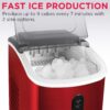 Frigidaire EFIC103 Ice Maker Machine Heavy Duty, 26lb Ice per Day, Red Stainless Steel