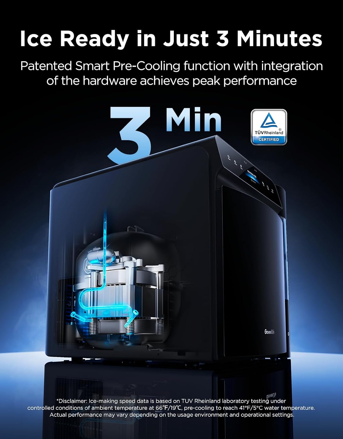 GoveeLife Smart Countertop Ice Maker 2 Pro, 3 Mins 9 Ice Cubes with 3 Sizes | 47lbs Daily, 40dB Quiet, Smart Pre-Cooling, App & Voice Control, Self-Clean, Dual Water Tanks for Home, Coffee, Party, Office GoveeLife Smart Countertop Ice Maker 2 Pro, 3 Mins 9 Ice Cubes with 3 Sizes | 47lbs Daily, 40dB Quiet, Smart Pre-Cooling, App & Voice Control, Self-Clean, Dual Water Tanks for Home, Coffee, Party, Office - Image 2
