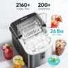 EUHOMY Ice Maker Countertop, 9 Cubes Ready in 6 Mins, 26lbs/24H, Self-Cleaning, Portable Ice Maker Machine with Carry Handle, Basket and Scoop, 2 Sizes of Bullet Ice for Home, Kitchen, Office