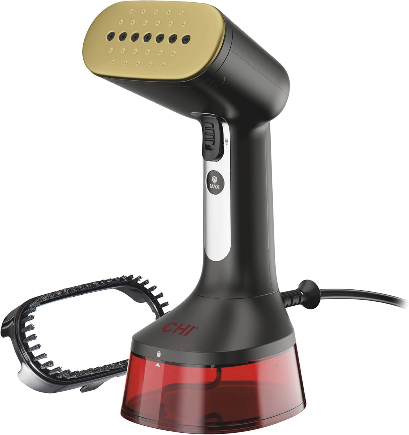 CHI Handheld Garment Steamer for Clothes, 1600W, 20-Minutes Steam Time, 300ml Water Tank, 2 Steam Modes, Portable, Fabric Brush, Ergonomic Handle, 10' Cord CHI Handheld Garment Steamer for Clothes, 1600W, 20-Minutes Steam Time, 300ml Water Tank, 2 Steam Modes, Portable, Fabric Brush, Ergonomic Handle, 10' Cord