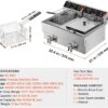 VEVOR Commercial Deep Fryer, Dual Tank 3000W Electric Countertop Fryer with Basket, 2 x 11.6Qt/11L Double Stainless Steel Oil Fryer with Drain, Time & Temp Control, for Kitchen Restaurant Use