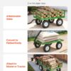 VEVOR Steel Garden Cart, 1200 lbs Heavy Duty Pullable Garden Wagon Yard Cart, 2 in 1 Outdoor Metal Utility Wagon Yard Trailer with 13" All Terrain Tires, Mesh Detachable Sides and 180° Rotating Handle