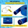 VEVOR Discharge Hose, 3' x 105', PVC Lay Flat Hose, Heavy Duty Backwash Drain Hose with Clamps, Weather-proof & Burst-proof, Ideal for Swimming Pool & Water Transfer, Blue