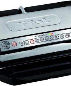 T-Fal OptiGrill Stainless Steel XL Electric Grill, 6 Servings, 9 Intelligent Automatic Cooking Modes, Panini Press, 1800 Watts, Nonstick Removable Plates, Indoor, Frozen Food, Kitchen Appliances