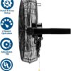 BILT HARD 4300 CFM 18 in. Industrial Wall Mount Fan, 3-Speeds High Velocity Wall Fan with Sealed Motor, Heavy Duty Metal Barn Fans for Garage, Commercial, Greenhouse, Warehouse, Shop Use