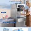 VEVOR Commercial Ice Cream Machine, 20-28L/H Yield 2200W Freestanding Soft Serve Ice Cream Maker with 3-Flavor, 2 x 6L Hoppers, Puffing Pump, Pre-Cooling Low-Mix Alert, Ideal for Snack Dessert Shop