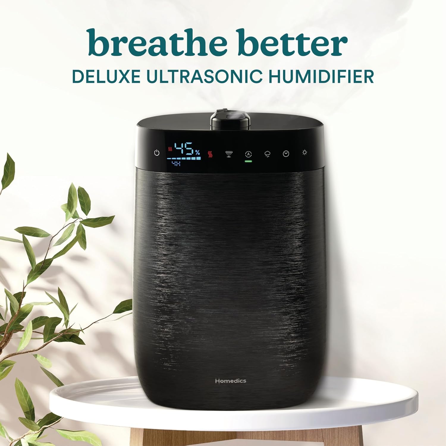 Homedics Deluxe Ultrasonic Humidifier for Large Rooms, Warm or Cool Mist | UV-C Technology, 1.5-Gallon Top Fill Tank, Smart Digital Programmable Humidistat, Home Dry Air Relief, Aromatherapy Homedics Deluxe Ultrasonic Humidifier for Large Rooms, Warm or Cool Mist | UV-C Technology, 1.5-Gallon Top Fill Tank, Smart Digital Programmable Humidistat, Home Dry Air Relief, Aromatherapy - Image 2