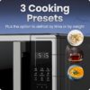 Chefman Compact Countertop Microwave Oven 0.7 Cu. Ft., 700W with 10 Power Levels, 3 Cooking Presets with One-Touch Express Cook, 2 Defrost Settings, Child Safety Lock, & Mute Button – Stainless Steel