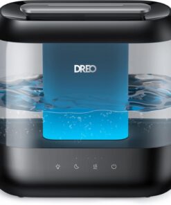 Dreo Humidifiers for Bedroom, 4L Top Fill for Large Room, 36H Runtime, 28 dB Quiet Supersized Cool Mist Air Humidifier for Baby Nursery, Plants, Indoor, Night Light, Easy to Clean & Fill, Black