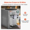 VEVOR Commercial Ice Cream Machine, 21 QT/H Soft Serve Ice Cream Maker with LCD Panel Auto Clean 3-Flavor Pre-cooling for Restaurant Snack Bar