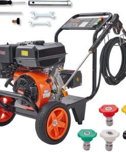 VEVOR Gas Pressure Washer, 4400 PSI 4.0 GPM, Gas Powered Pressure Washer with Copper Pump, Spray Gun and Extension Wand, 5 Quick Connect Nozzles, for Cleaning Cars, Homes, Driveways, Patios