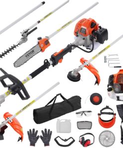 VEVOR 52cc Gas-Powered 6-in-1 Multi-Functional Trimmer - Hedge Trimmer, Brush Cutter, Weed Eater, Edger, Pole Saw & Chainsaw Pruner, EPA, CE & EMC Certified