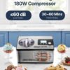 VEVOR Automatic Ice Cream Maker with Built-in Compressor, 2 Quart No Pre-freezing Fruit Yogurt Machine, Stainless Steel Electric Sorbet Maker, 3 Modes Gelato Maker with LCD Display & Timer, Silver