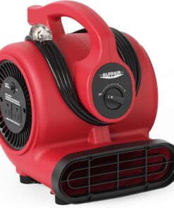 ALORAIR 600 CFM Air Mover Blower Fan for Industrial, Workshop, and Home Use - 3 Speeds, 5 Adjustable Angles and Daisy Chain - Ideal for Water Damage Restoration and Plumbing - GF600A Red