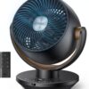 DREO Fan for Bedroom, Desk Air Circulator Fan with Remote, 11 Inch Table Fans for Whole Room, 65ft Powerful Airflow, 120° Vertical Manual +90° Oscillating, 4 Speeds, 8H Timer, 25dB Quiet Fan, Home