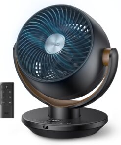 DREO Fan for Bedroom, Desk Air Circulator Fan with Remote, 11 Inch Table Fans for Whole Room, 65ft Powerful Airflow, 120° Vertical Manual +90° Oscillating, 4 Speeds, 8H Timer, 25dB Quiet Fan, Home