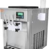 VEVOR Commercial Ice Cream Machine, 21 QT/H Soft Serve Ice Cream Maker with LCD Panel Auto Clean 3-Flavor Pre-cooling for Restaurant Snack Bar