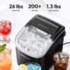 EUHOMY Countertop Ice Maker Machine with Handle, 26lbs in 24Hrs, 9 Ice Cubes Ready in 6 Mins, Auto-Cleaning Portable Ice Maker with Basket and Scoop, for Home/Kitchen/Camping/RV. (Black)