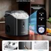 EUHOMY Nugget Ice Maker Countertop with Handle, Ready in 6 Mins, 38lbs/Day, Removable Top Cover, Self-Cleaning, Portable Chewable Ice Maker with Basket, Scoop, for Home/RV/Party/Camping (Gloss Black)