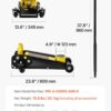VEVOR 3 Ton Low Profile Floor Jack for All Terrain Vehicles, Heavy-Duty Steel Racing Jack with Quick Lift Pump, 5.12"-20" Lifting Range, 3.0 tons