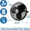 Air King 18-Inch 1/6 HP Industrial Grade High Velocity Multi Mount Fan with 3-Speeds, Pivoting Fan Head, Durable Powder-Coated Steel Blades and Guards, for Industrial & Commercial Spaces, 9318, Black