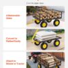 VEVOR 1200 Lbs Steel Garden Cart, Heavy Duty Pullable Garden Wagon Yard Cart, 2 in 1 Outdoor Metal Utility Wagon Yard Trailer with 13" All Terrain Tires, Mesh Removable Sides and 180°Rotating Handle