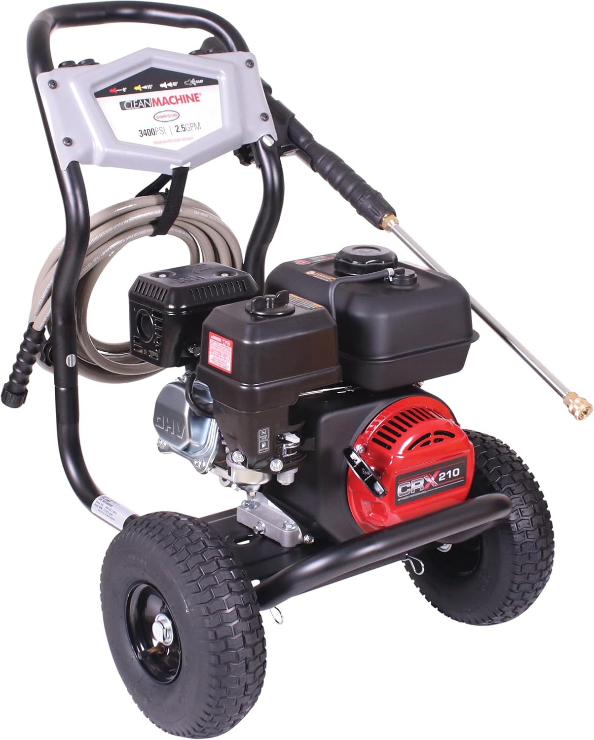 Simpson 3400 PSI Gas Pressure Washer, 2.5 GPM Residential Power Washer, Cold Water, 25' Hose, Clean Machine, 49-State Compliant (CM61083) Simpson 3400 PSI Gas Pressure Washer, 2.5 GPM Residential Power Washer, Cold Water, 25' Hose, Clean Machine, 49-State Compliant (CM61083) - Image 12