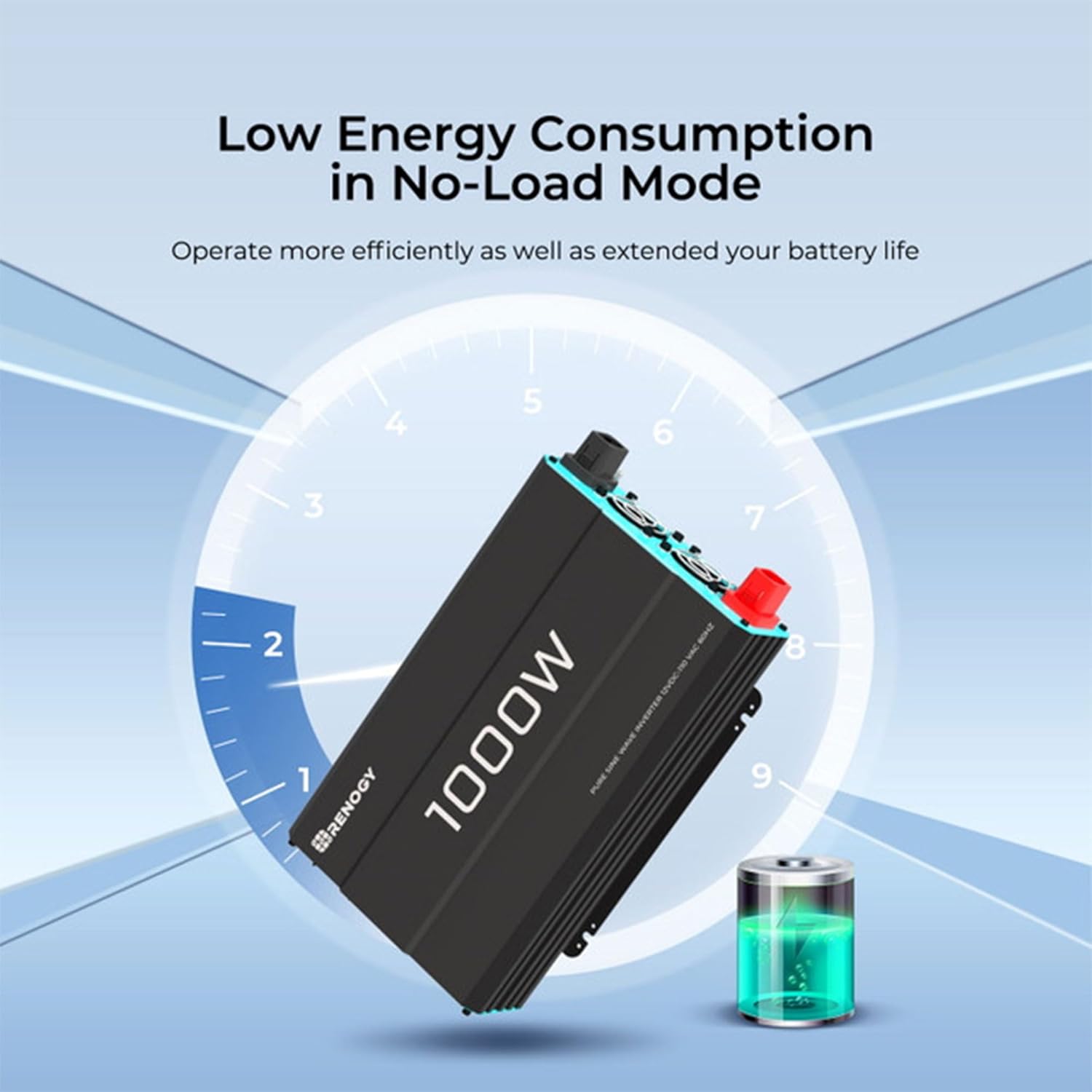 Renogy 1000W Pure Sine Wave Inverter 12V DC to 120V AC Converter for Home, RV, Truck, Off-Grid Solar Power 110V with Built-in 5V/2.1A USB Port, Hardwire Remote Controller Renogy 1000W Pure Sine Wave Inverter 12V DC to 120V AC Converter for Home, RV, Truck, Off-Grid Solar Power 110V with Built-in 5V/2.1A USB Port, Hardwire Remote Controller - Image 9