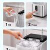 EUHOMY Nugget Ice Maker Countertop, Ready in 7 Mins, 35Lbs/24H Pebble Ice Maker Machine, Self-Cleaning Countertop Sonic Ice Makers with Ice Scoop&Basket, Pellet Ice Maker for Home, Stainless Steel