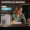 EUHOMY Nugget Ice Maker Countertop with Handle, Ready in 6 Mins, 34lbs Per Day, Removable Top Cover, Auto-Cleaning, Portable Sonic Ice Maker with Basket and Scoop, for Home/Party/RV/Camping (Silver)