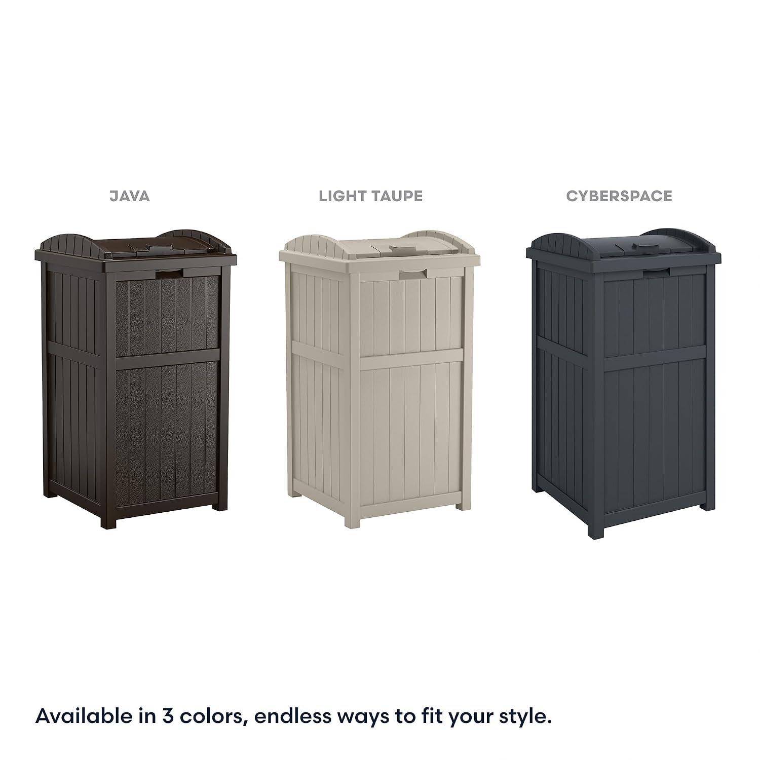 Suncast Outdoor Trash Hideaway, Resin Refuse Container w/Lid, Cyberspace, 30 Gallon Capacity - Stylish Concealed Waste Storage for Patio, Backyard, Deck or Garden, Use 30-33 Gal. Garbage Can Liners Suncast Outdoor Trash Hideaway, Resin Refuse Container w/Lid, Cyberspace, 30 Gallon Capacity - Stylish Concealed Waste Storage for Patio, Backyard, Deck or Garden, Use 30-33 Gal. Garbage Can Liners - Image 5