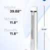 PELONIS 40 inch Bladeless Tower Fan for Bedroom, Standing Fan with Remote Control, 26ft/s, 90° Oscillation, 3 Speed Settings, 27dB, 3 Modes, 15-Hour Timer, LED Display, Fan that Blows Cold Air, White
