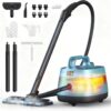 Aspiron Steam Cleaner, 293°F 58 PSI Powerful Multipurpose Handheld Steam Mop for Home Use, 21 Attachments, 50Oz Capacity, Heavy Duty Steamer for Carpets, Floors, Cars, Tiles, Crack Cleaning, Cerulean