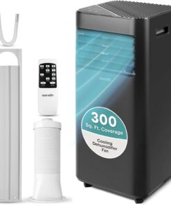 SereneLife Portable Air Conditioner 8000 BTU | 3-in-1 Cooling, Fan and Dehumidifier | 24-H Timer with up to 350 sq ft Coverage | AC Unit for Bedroom, Home & Office | Includes Window Kit & Remote