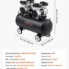 VEVOR Air Compressor, 20 Gallon Steel Tank, 4HP 10.6 CFM@90 PSI Oil Free Air Compressor & Max. 125PSI Pressure, 78dB Ultra Quiet Compressor for Auto Repair, Tire Inflation, Spray Painting (220V 60Hz)