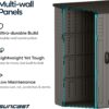 Suncast Outdoor Storage Cabinet Waterproof Resin Vertical Outdoor Storage Shed (54 cu. ft.) for Patio, Garden Tools, Cushions, & Equipment. Weatherproof Plastic Multi-Wall Design, Capacity Made in USA