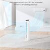 DREO Evaporative Air Swamp Cooler, 40” Standing Fans that Blow Cold Air, 80° Oscillating Bladeless Cooling Fan for Bedroom, Removable Water Tank, Ice Packs, Remote Control, 4 Speeds, 7H Timer, White