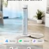 PELONIS 40 inch Bladeless Tower Fan for Bedroom, Standing Fan with Remote Control, 26ft/s, 90° Oscillation, 3 Speed Settings, 27dB, 3 Modes, 15-Hour Timer, LED Display, Fan that Blows Cold Air, White