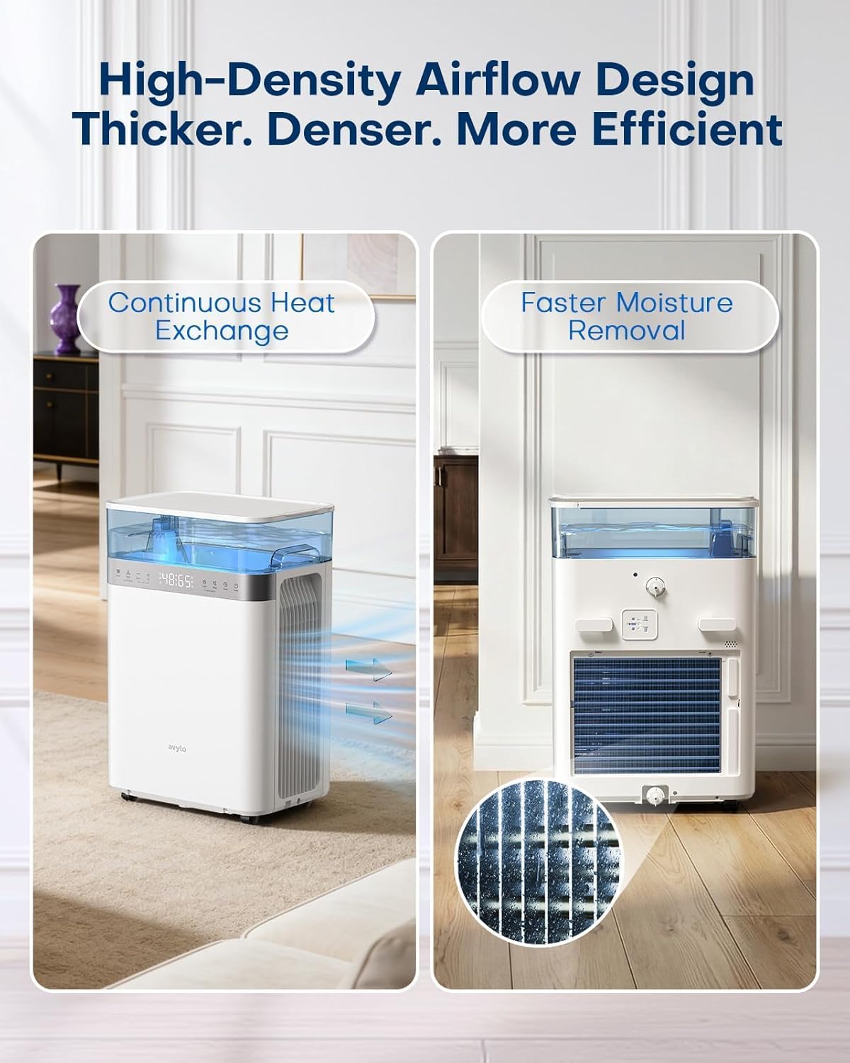 avylo Dehumidifier for Basement with Pump and Hose, Max 90 Pints/D, White | Energy Star Most Efficient 2025,5000 Sq.Ft Dehumidifier,Top Mounted 2.11Gal Tank,3 Drainage Option,Auto Shut Off,Auto Defrost avylo Dehumidifier for Basement with Pump and Hose, Max 90 Pints/D, White | Energy Star Most Efficient 2025,5000 Sq.Ft Dehumidifier,Top Mounted 2.11Gal Tank,3 Drainage Option,Auto Shut Off,Auto Defrost - Image 8