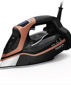 Rowenta Iron Steam Force Pro Steam Iron for Clothes, 1850 Watts, 5 Presets Smart Screen, Stainless Steel Soleplate, High-Efficiency Handheld Ironing, Black Copper, DW9580