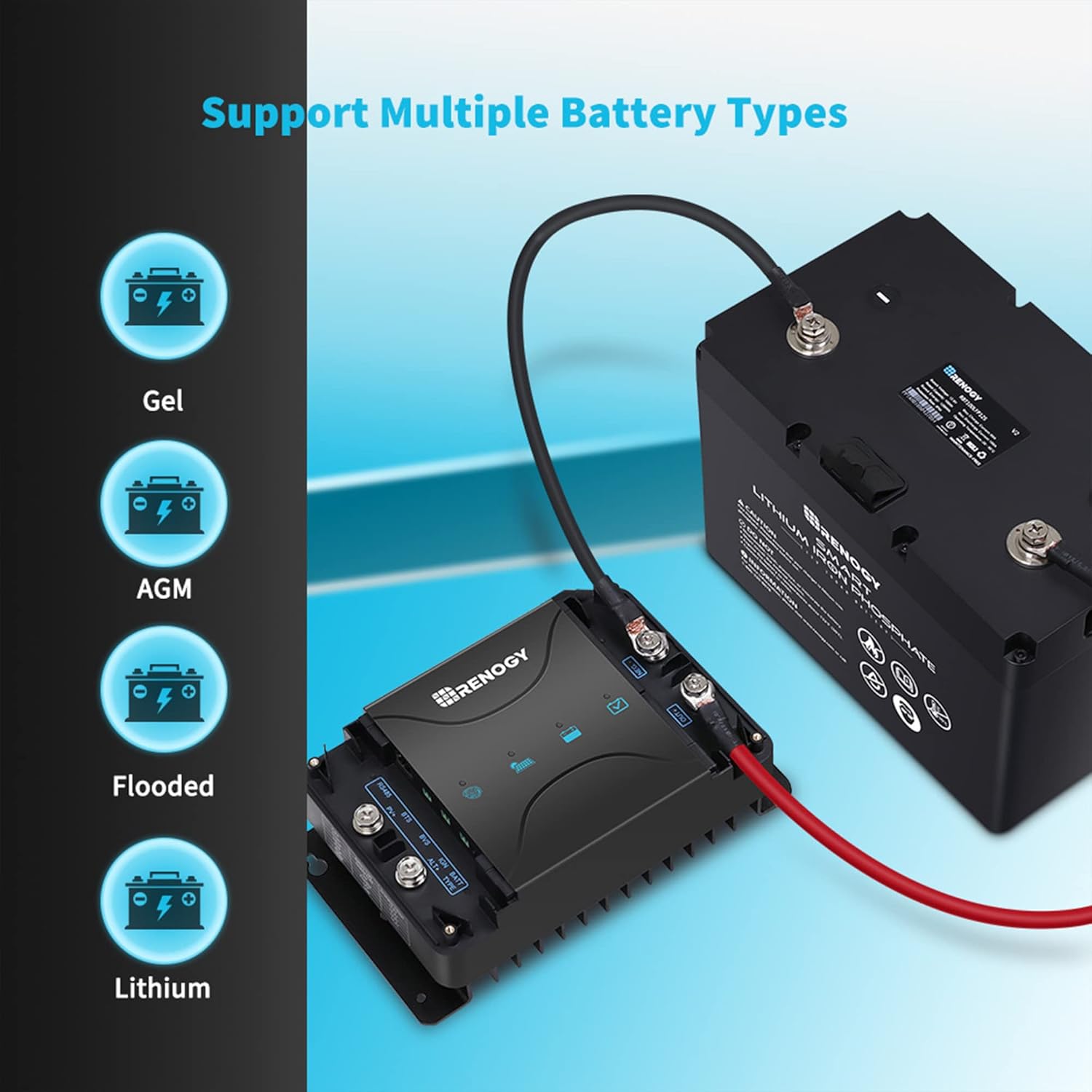 Renogy DC to DC Charger with MPPT 12V 30A Multi-Stage Charging - Smart On-Board Battery Charger for Solar/Alternator Input - Charges Lithium AGM Gel Flooded Batteries in RVs Cars Marine Renogy DC to DC Charger with MPPT 12V 30A Multi-Stage Charging - Smart On-Board Battery Charger for Solar/Alternator Input - Charges Lithium AGM Gel Flooded Batteries in RVs Cars Marine - Image 6