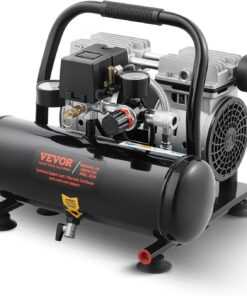 VEVOR Air Compressor, 1 Gallon Steel Tank, 1HP 1.5CFM @ 90PSI Oil Free Air Compressor & Max. 120PSI Pressure, 78dB Ultra Quiet Portable Compressor for Auto Repair, Tire Inflation, Spray Painting, 120V