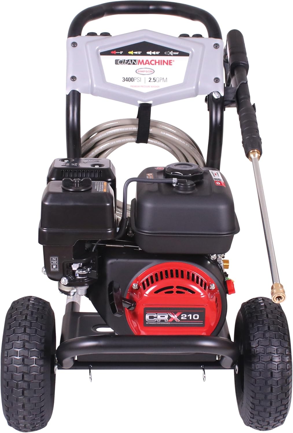 Simpson 3400 PSI Gas Pressure Washer, 2.5 GPM Residential Power Washer, Cold Water, 25' Hose, Clean Machine, 49-State Compliant (CM61083) Simpson 3400 PSI Gas Pressure Washer, 2.5 GPM Residential Power Washer, Cold Water, 25' Hose, Clean Machine, 49-State Compliant (CM61083) - Image 11